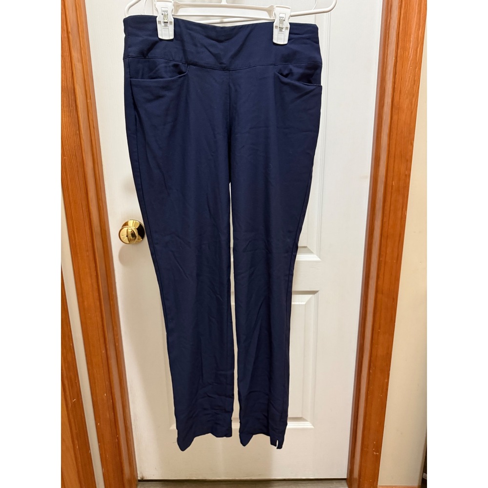 Lady Hagen Navy Blue Pull On Golf Pants Tummy Control Stretch Trousers‎ Womens M